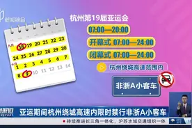 亚运期间杭州绕城高速内限时禁行非浙A小客车视频封面