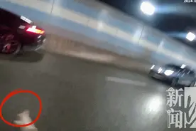 上海一隧道内车流突然减速！民警：我在救你啊！臭宝！图片