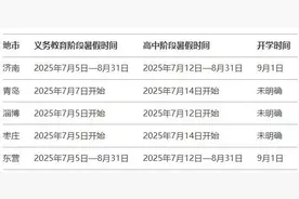 寒假来了暑假还会远吗？山东5市排出中小学2025暑假放假时间图片