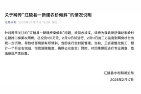 湖北荆州一大桥“刚通车就歪了”，当地通报：正抓紧整改图片