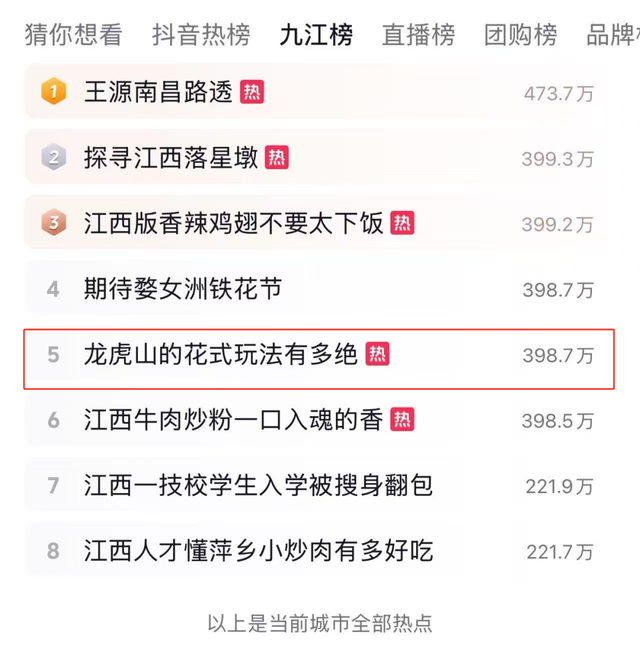 喜报！预热双节！龙虎山花式玩法有多绝火爆全网，上榜全省抖音热点！