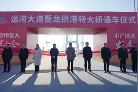 城市“西跨”再迈一步！济宁运河大道暨龙拱港特大桥通车图片