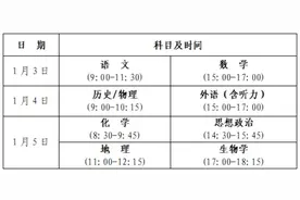 考生请注意！2025年1月3日-5日，河南将举行“新高考”适应性演练图片