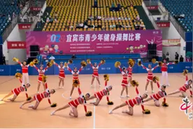 赞！宜宾八中花球啦啦操队喜获市赛第一名图片