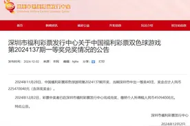 深圳花80元买彩票中2.25亿元男子已兑奖，缴纳个税45094008元图片