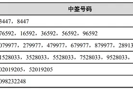 中瑞股份中签号出炉 共约2.99万个图片