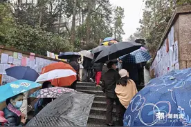 下着雨的万松书院相亲角人气依旧旺，有人天不亮就赶来图片
