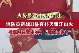 消防员奋战11昼夜扑灭雅江山火，撤离时在雪中欢呼“我们回家了”图片