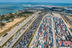 （新春走基层）琼州海峡轮渡忙：货车先到先走、小车预约进港图片