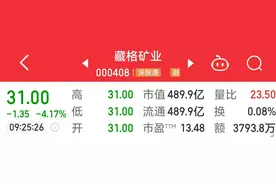 藏格矿业开盘大跌4%！昔日青海首富涉嫌刑事案件，被采取强制措施图片