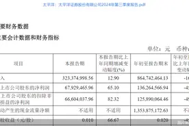 连续六年未分红，固投拖累太平洋证券前三季度净利降超四成图片