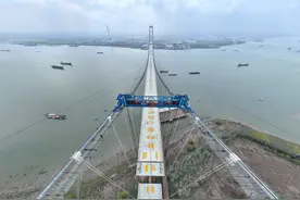 江苏仪征：龙潭长江大桥建设进入冲刺阶段#图片