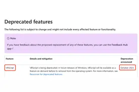 微软决心移除 Windows 中已用 27 年的旧技术，VBScript 走向末路！图片