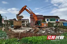 赫山区会龙山街道依法拆除一处占用基本农田违建图片