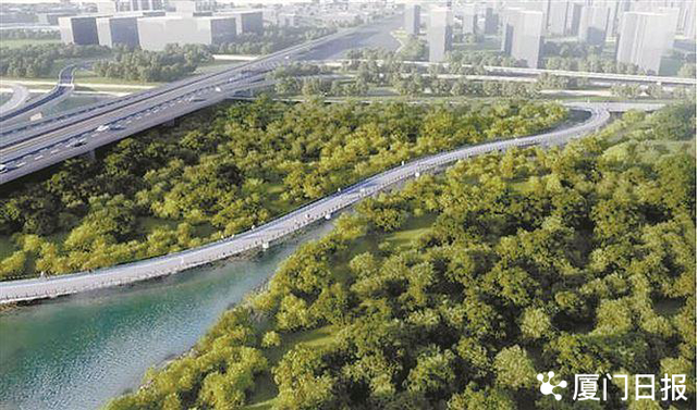 骑行看海景将再添新去处！集美大桥周边岸线慢行系统工程启动施工