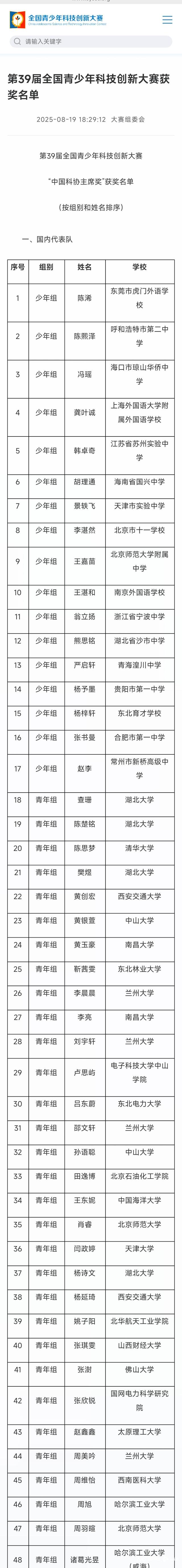 全省唯一！东莞学子参加全国青少年科技创新大赛，获最高荣誉