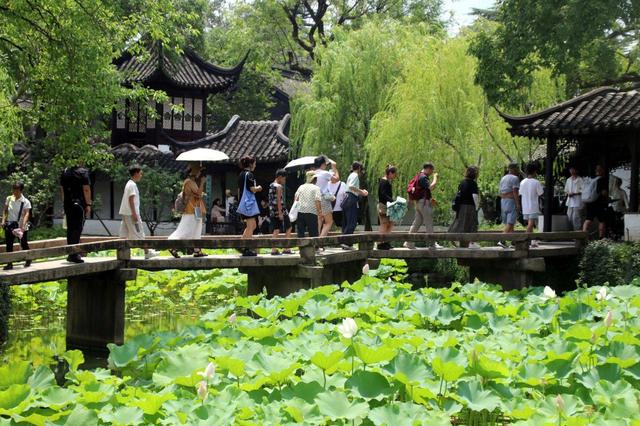 江苏苏州：园林迎来暑期旅游高峰