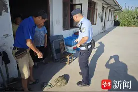 "海洋活化石"中华鲎误闯民宅  警民联手助其重返家园图片