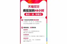 进击双11丨天猫开启“疯狂48小时”，11日当天连下4场红包雨图片