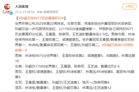 孙颖莎刷新世界排名积分纪录 “莎头”组合混双排名升至第二图片