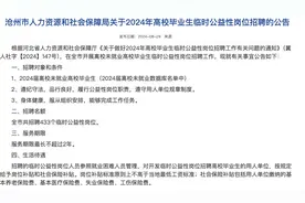河北多地招公益性岗位限2024届未就业大学生：薪资为最低工资标准，可随时离职图片