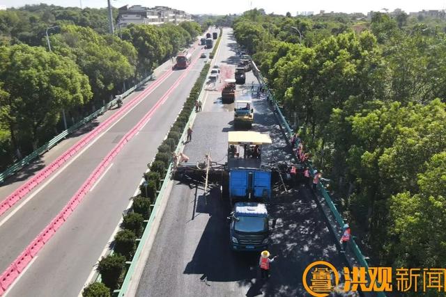 新进展！新南大道（G320）项目C标开始沥青试验摊铺