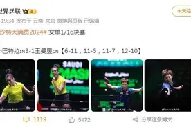 WTT沙特大满贯女单1/16决赛，王曼昱爆冷输给印度选手图片