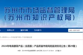 【江苏省苏州市】2024年电商服装产品（含直播）产品质量市级风险监测情况公告（第29期）图片