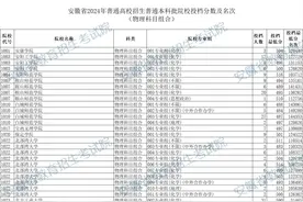 安徽省2024年普通高校招生普通本科批院校投档分数及名次（物理科目组合）图片