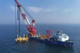 山东省单机容量最大的海上风电项目全面进入海上施工阶段图片