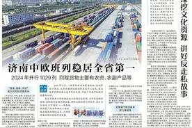 济南中欧班列稳居全省第一，2024年开行1029列，回程货物主要有农资、农副产品等图片