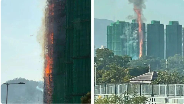 香港大埔火灾已造成44人遇难！3人以涉嫌误杀罪被拘捕，警方：不排除发泡胶是火势迅速蔓延原因；大埔区多所学校停课，临时庇护中心开放