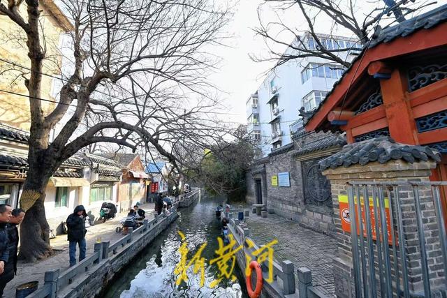 泉水流淌，寒冬于家桥景如仲春