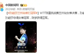WTT球星挑战赛兰州站孙颖莎获得冠军 陈梦获得亚军图片