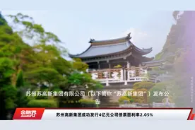苏州高新集团成功发行4亿元公司债票面利率2.05%视频封面