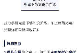 不会还有人不知道火车上的充电口在哪儿 吧？图片