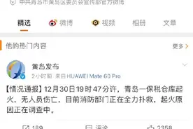 官方通报青岛一保税仓库起火图片