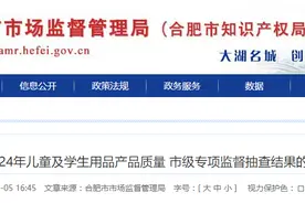 【合肥市】关于2024年儿童及学生用品产品质量市级专项监督抽查结果的通报图片
