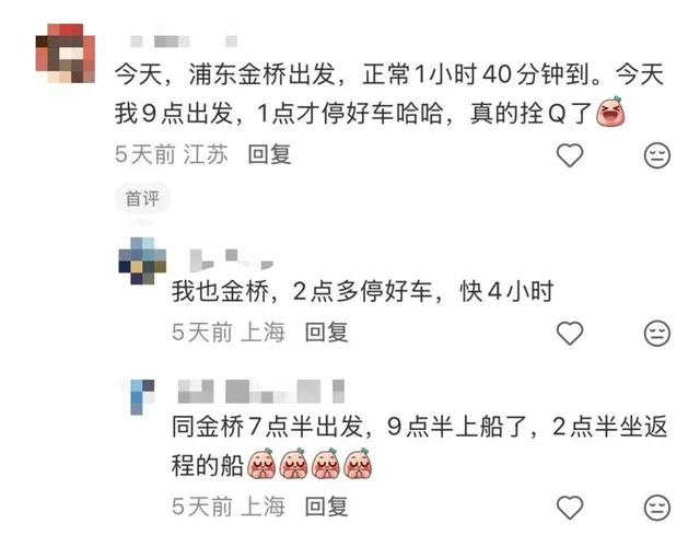 沪牌大军集体出动！这里堵车堵到猪肝红！出门导航1个半小时，实际开车4小时