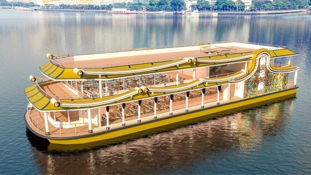 珠江夜游将再添新船！“状元舫”号文化游船下水