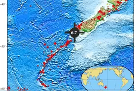 新西兰南岛西岸远海地震引发局地海啸图片