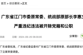 广东省江门市委原常委、统战部原部长李惠文严重违纪违法被开除党籍和公职图片