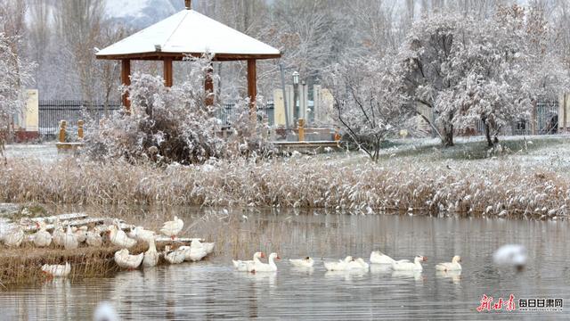 初雪落永靖 山河入画来