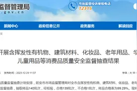 【陕西延安】关于开展含挥发性有机物、建筑材料、化妆品、老年用品、学生及儿童用品等消费品质量安全监督抽查结果图片