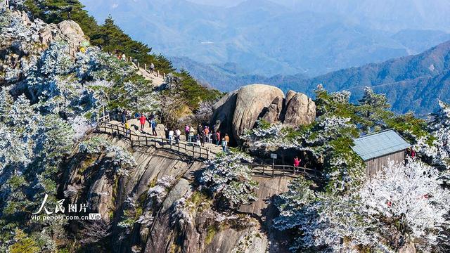 安徽池州：九华山天台景区银装素裹