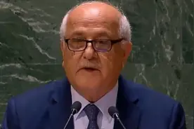 巴勒斯坦代表在联合国哽咽发问，手指颤抖图片