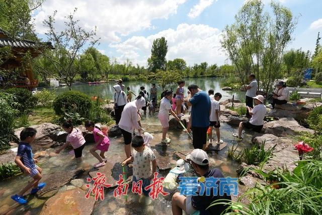 一年四季 泉在济南丨叮咚泉水映童趣，“泉涌白沙”醉游人