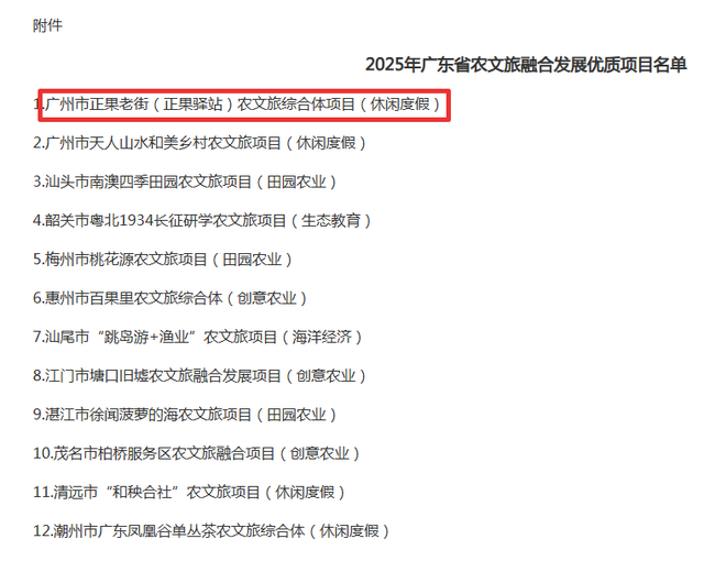 正果老街（正果驿站）获评2025年广东省农文旅融合发展优质项目