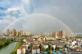合肥天空出现双彩虹图片