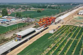 雄商高铁梁山至郓城段箱梁架设完成图片